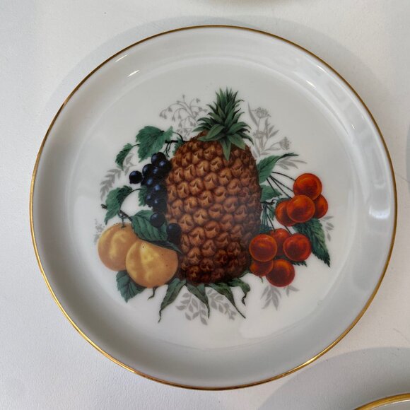 VTG Bavaria Germany Fruit Motif Dessert Plates Set of 5‎ Jaeger & Co. 4" - Picture 5 of 8